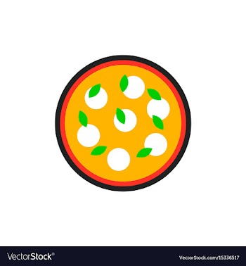 Pizza with white cheese vector image