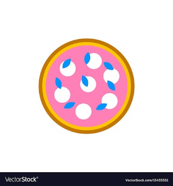 Pizza with white cheese vector image