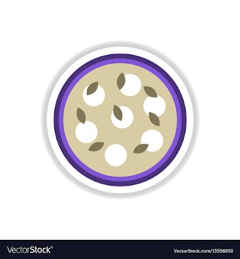 Pizza with white cheese vector image