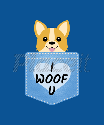 Placeit - Cute Dog in Pocket T-Shirt Design Templates