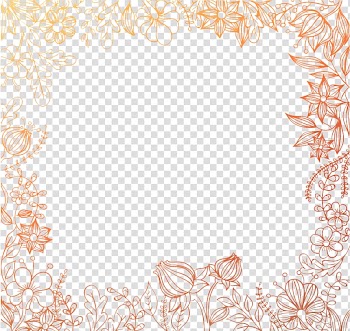 Placemat Area Pattern, Painted Floral border background material, brown floral frame transparent background PNG clipart