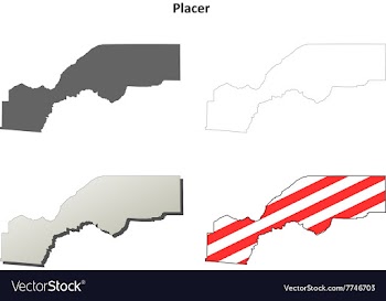Placer County California outline map set vector image