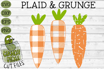 Plaid & Grunge Carrot Easter / Spring SVG Cut File
