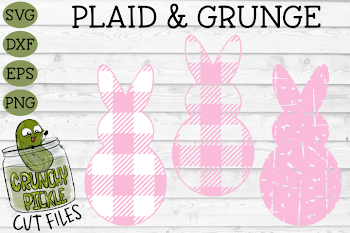 Plaid & Grunge Spring Easter Bunny 1 SVG Cut File