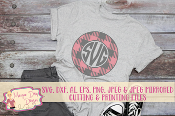 Plaid Monogram Frame SVG, DXF, AI, EPS, PNG, JPEG