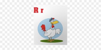 Plakat Funny Cartoons Alphabet-rooster Med Letters - Three French Hens Ornament (round)