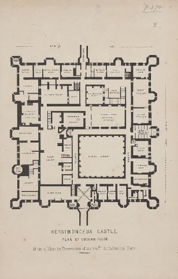 Plan of ground floor of Herstmonceux | Free Photo - rawpixel