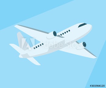 Plane flying high in the sky
