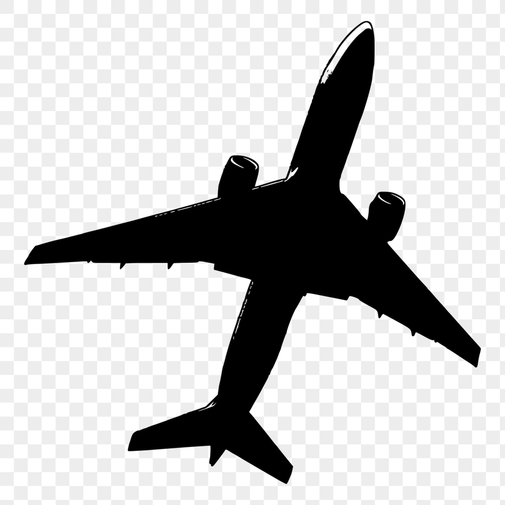 Plane png silhouette sticker, travel | Free PNG - rawpixel