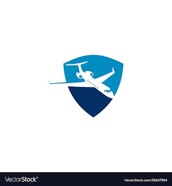 plane shield logo symbol template
