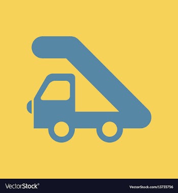 Plane stairs truck vector image