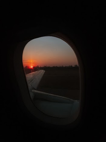 Plane View During Golden Hour