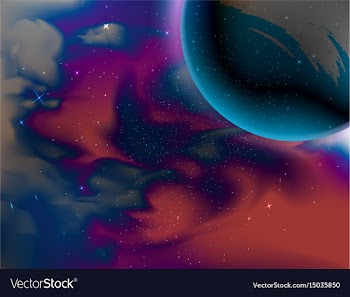 Planet and universe scene vector image