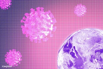 Planet earth against coronavirus pink background | Free  illustration - 2316344