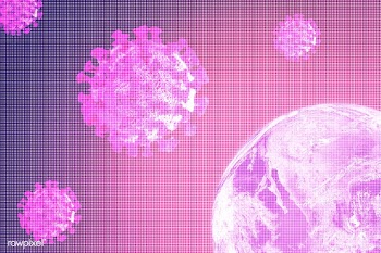 Planet earth against coronavirus pink background | Free  illustration - 2316349