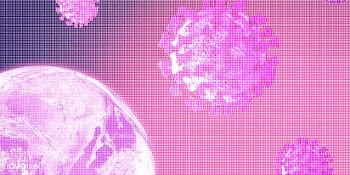 Planet earth against coronavirus pink background | Free  illustration - 2316931
