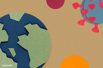 Planet earth fighting against COVID-19 paper craft mockup | Free  psd mockup - 2310645
