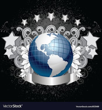 Planet earth with grunge background vector image