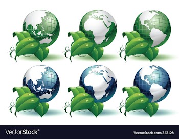 Planet earth with leaves different views vector image