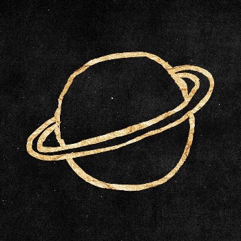 Planet Saturn sticker, gold aesthetic | Free PSD Illustration - rawpixel