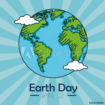 planet with clouds to earth day celebration