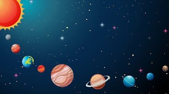 Planets in solar system background Free Vector