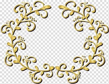 Plant Botany Gold Euclidean , Golden plant frame transparent background PNG clipart