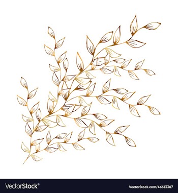 plant branches pattern gold color