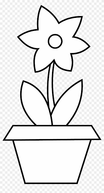 Plant Clipart Colouring - Colouring Pages Of Flower Pot