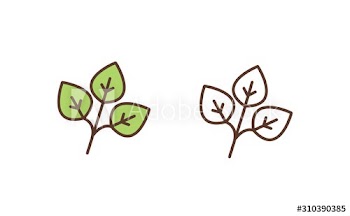 Plant foliage linear vector icon