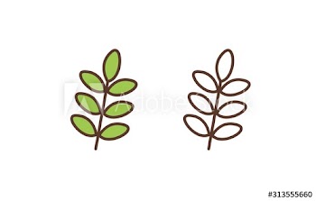 Plant leafage linear vector icon