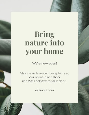 Plant shop poster template, small | Free PSD Template - rawpixel