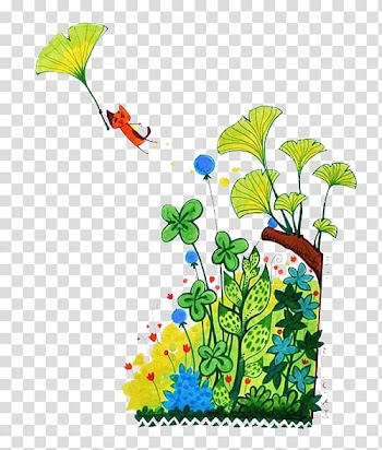 Plant Watercolor painting Marker pen, Green plants transparent background PNG clipart