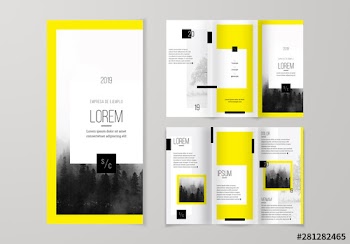 Plantilla de folleto en tríptico llamativa y brillante