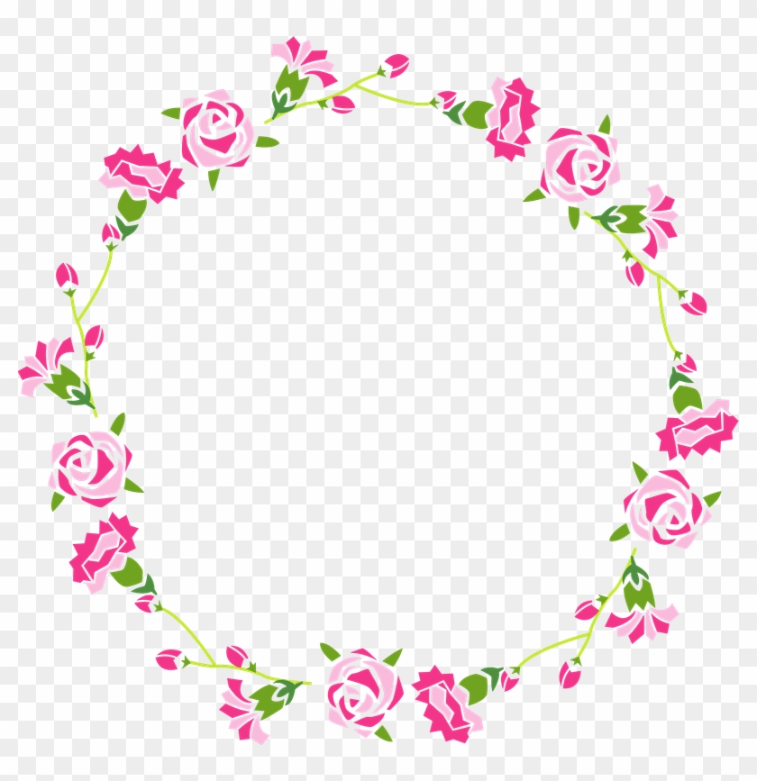 Plantillas Para Adornar Marcos Para Photoscape, Photoshop - Marco Redondo De Flores Png