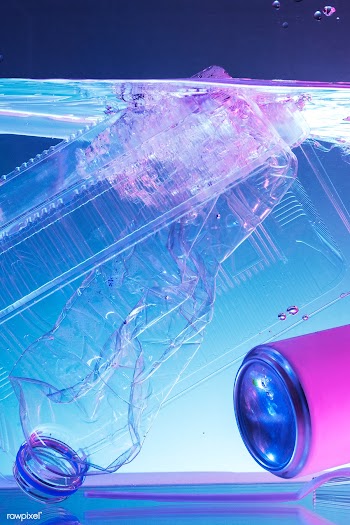 Plastic and other waste polluting the ocean neon background | Free  photo - 2328218