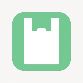 Plastic bag icon, flat square | Free Icons - rawpixel