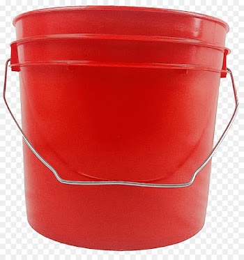 Plastic, Bucket, Lid, Red PNG