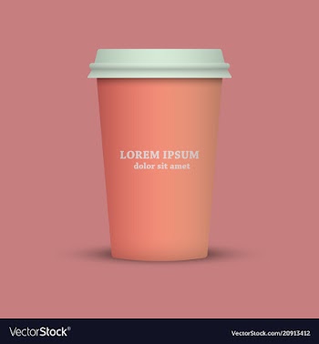 Plastic coffee cup with hot coffee in flat style vector image