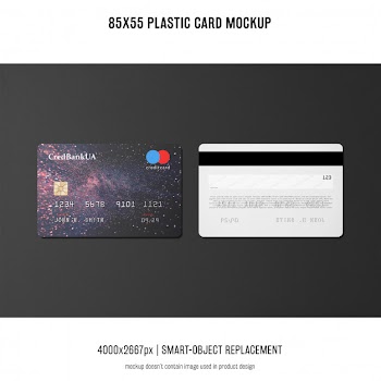 Plastic credit card mockup Free Psd