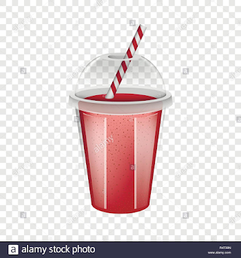 Plastic cup red smoothie mockup. Realistic illustration of plastic ...