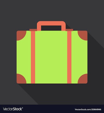 Plastic metal leather suitcase bag travel vector image