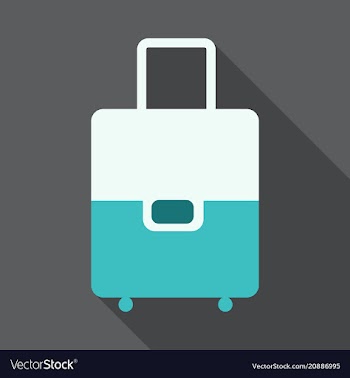 Plastic metal leather suitcase bag travel vector image