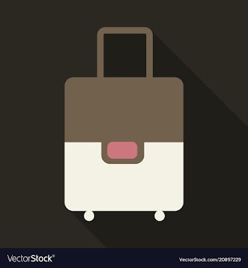Plastic metal leather suitcase bag travel vector image