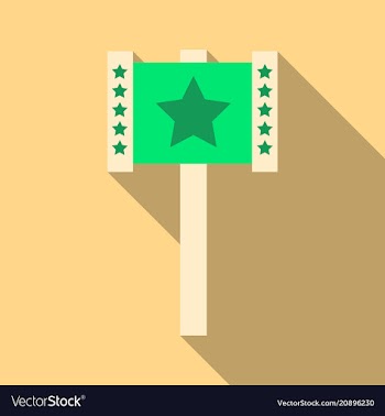 Plastic toy hammer in flat style with shadow vector image