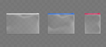 Plastic zip bags set Free Vector