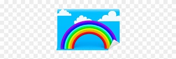 Plasticine Rainbow With White Clouds Wall Mural • Pixers® - Circle