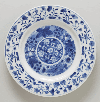 plate, blue on white porcelain | Free Photo - rawpixel