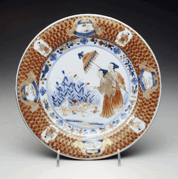 plate decorated with underglaze blue; | Free Photo - rawpixel