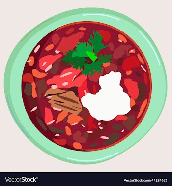 plate of borsch colorful